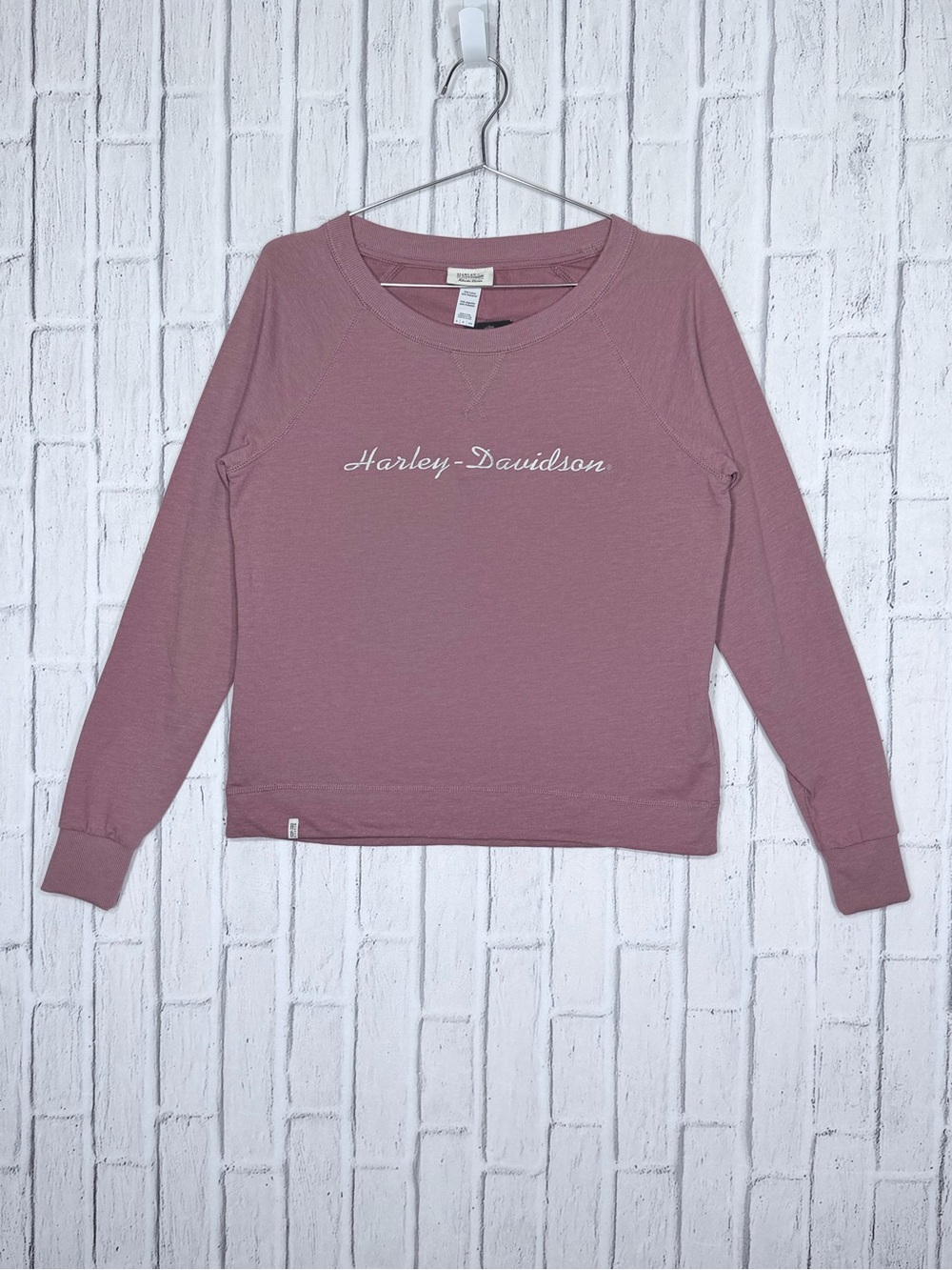 🏍️ Harley-Davidson Museum Collection Pink Script Sweatshirt Small
